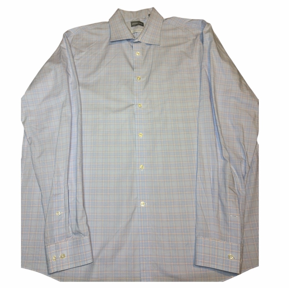 Michael Kors Light Blue Plaid Dress Shirt